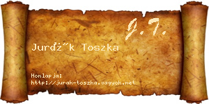 Jurák Toszka névjegykártya